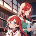 図書館で赤髪ちゃん 3枚目