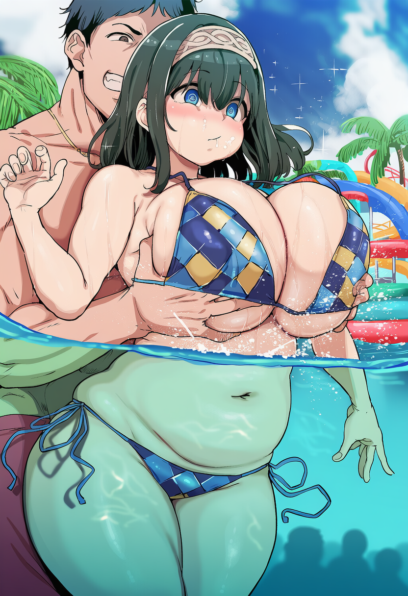 プールで揉む