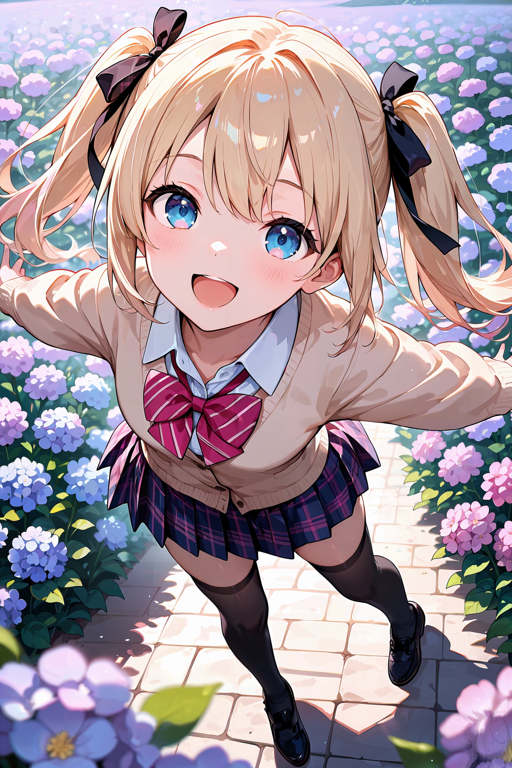 紫陽花に囲まれて