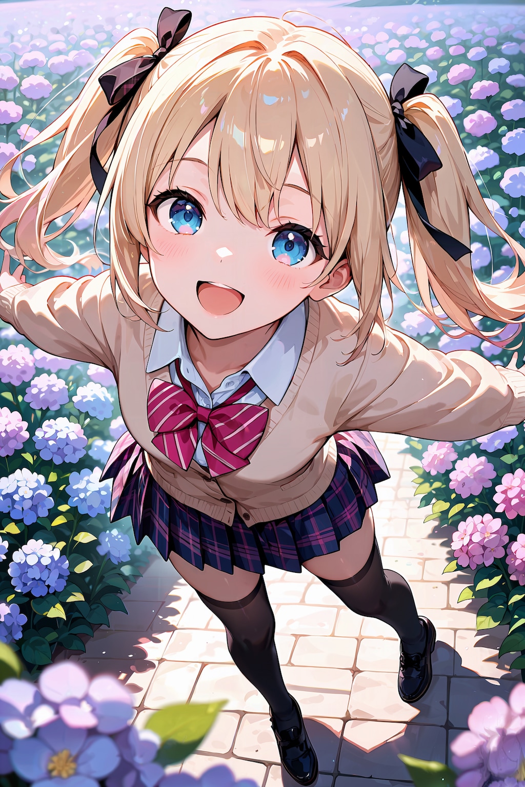 紫陽花に囲まれて