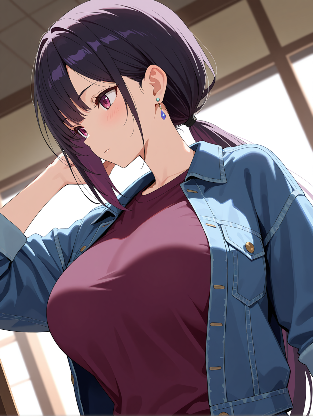 髪を束ねた涼音さん