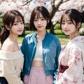 お花見三姉妹 10枚目