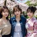 お花見三姉妹 2枚目