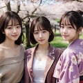 お花見三姉妹 6枚目