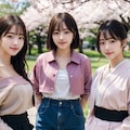 お花見三姉妹 8枚目