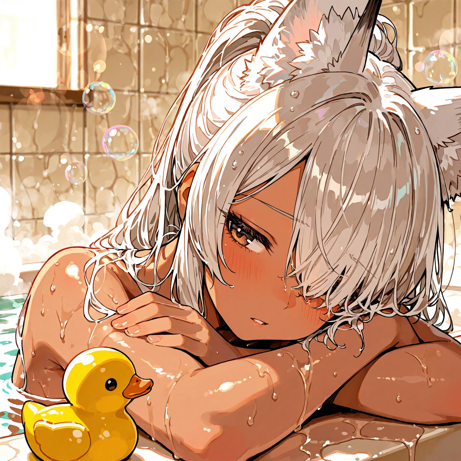 アヒル隊長とお風呂