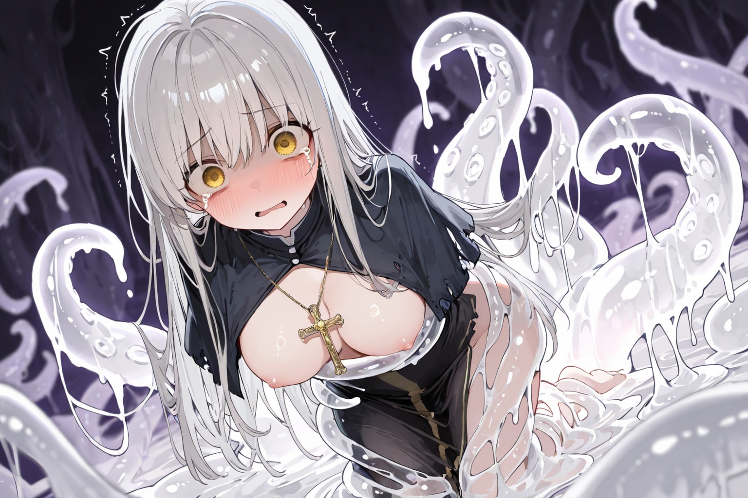 触手に襲われるジルリィちゃん