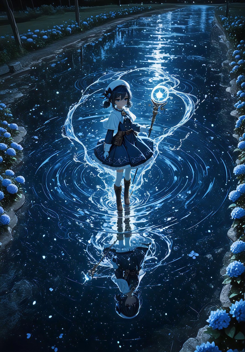 水鏡の蒼依 ― 揺らぎの境界 ―