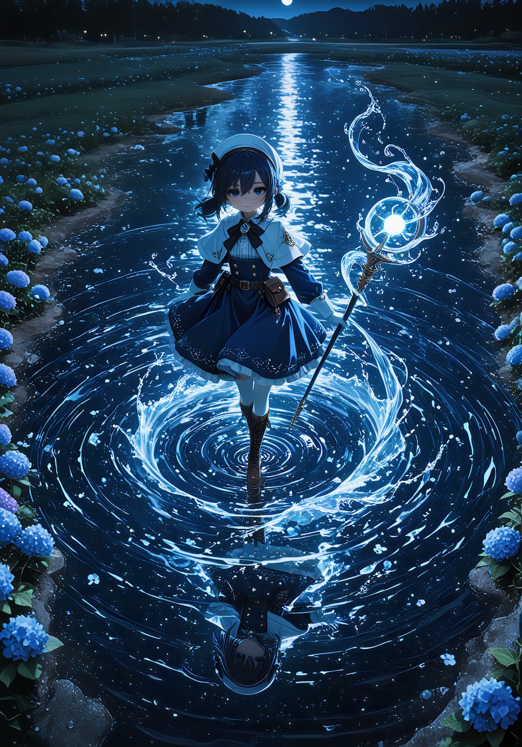 水鏡の蒼依 ― 揺らぎの境界 ―