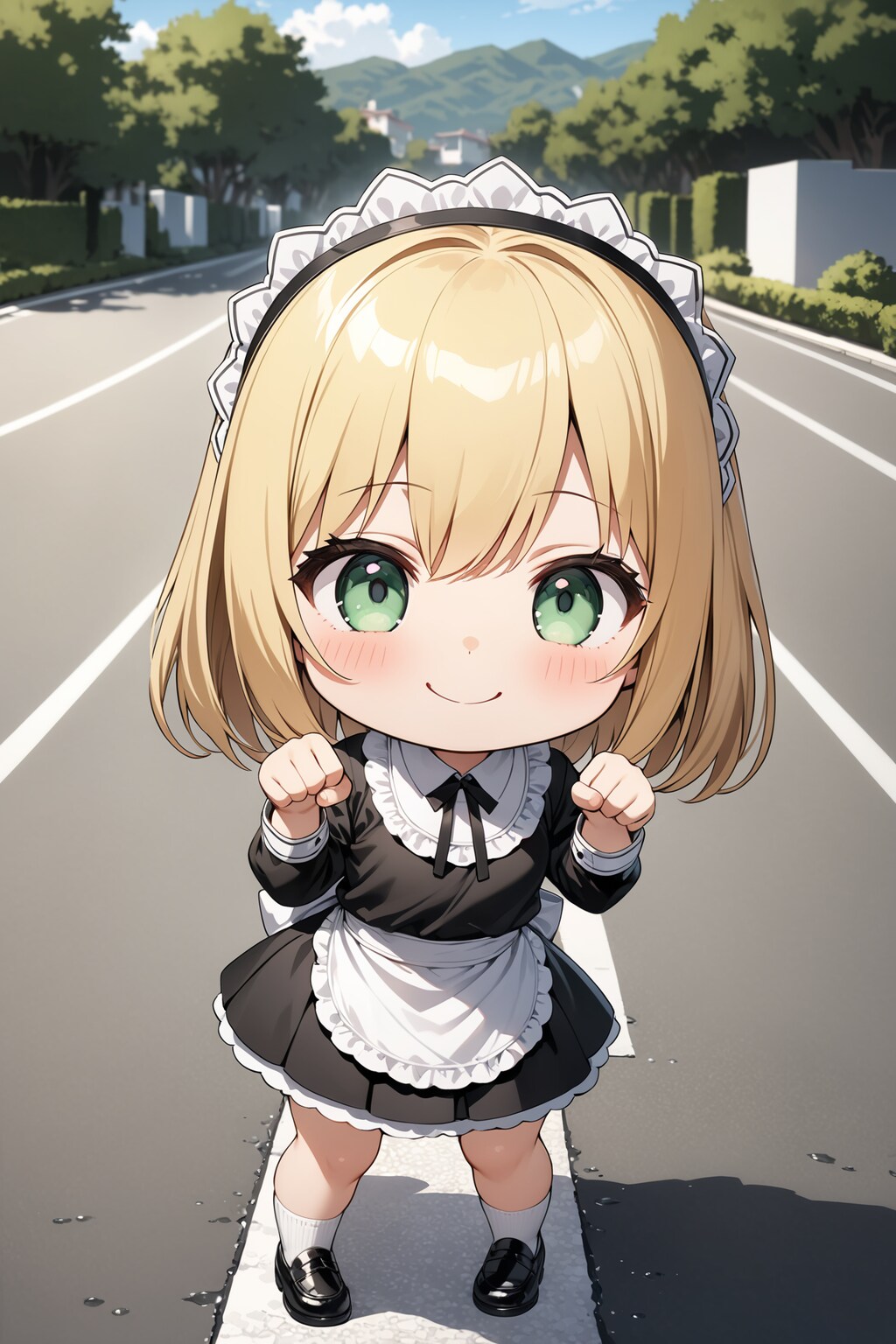 郊外で見かけたちびキャラメイドさん Y718