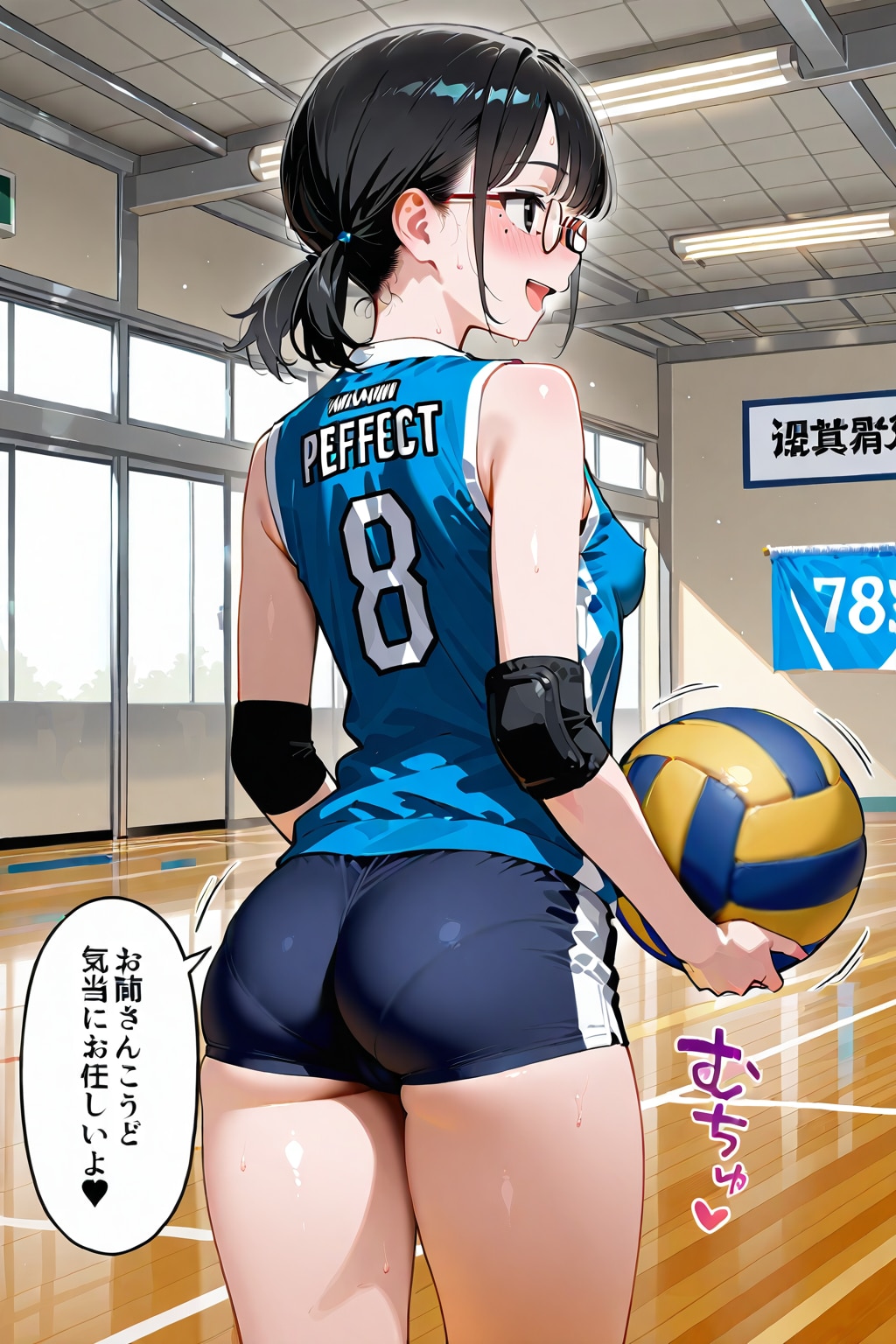 某女子高生と小さい子ママはそれぞれ、バレー部とママさんバレーで活躍してますｗ | の人気AIイラスト・グラビア