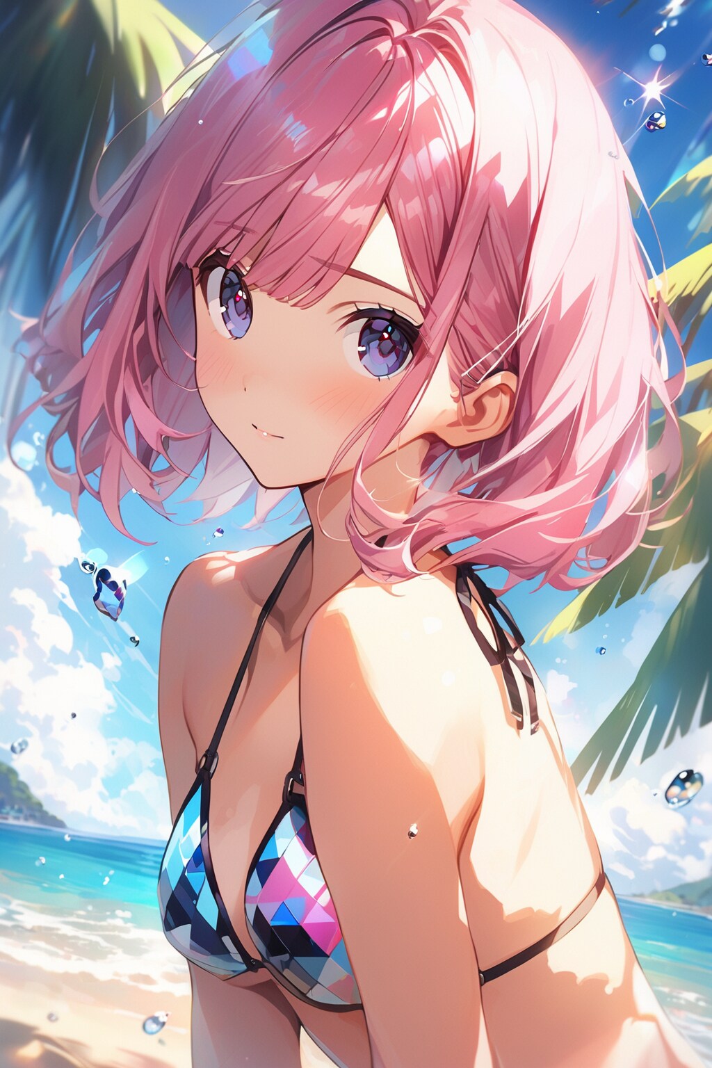 ダイヤモンド柄のビキニ
