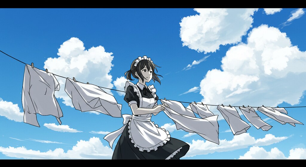 洗濯物を干しましょう (メイド⑩)