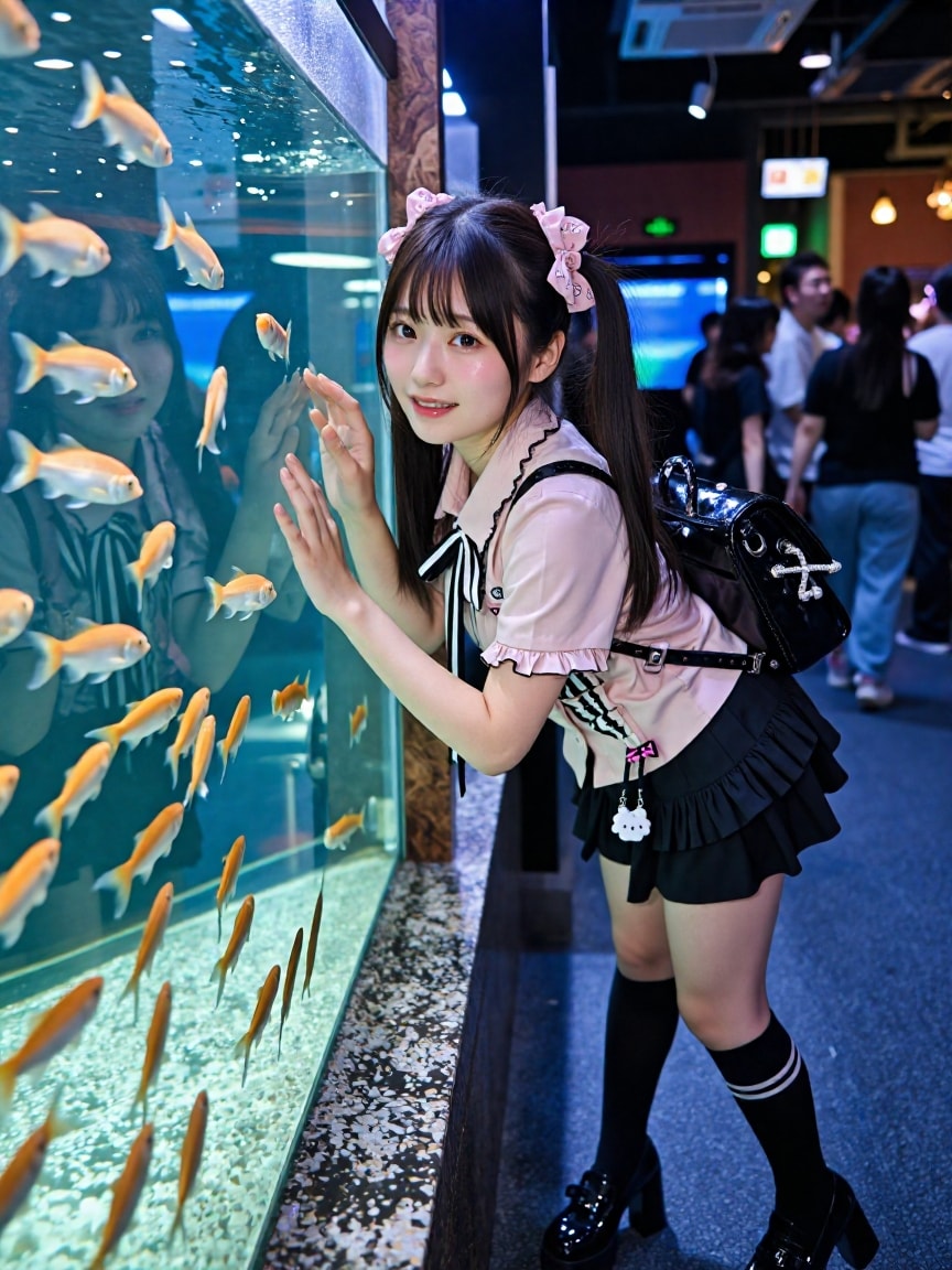 地雷系彼女と水族館 | の人気AIイラスト・グラビア