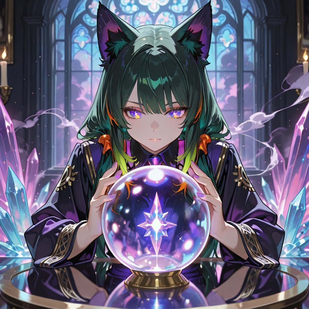 水晶占い（１）翠鈴　ECHIDNA | の人気AIイラスト・グラビア