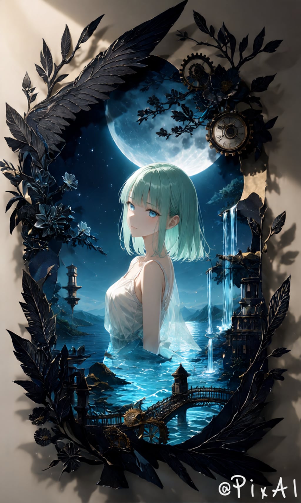 Crescent Relic in the Dark Frame