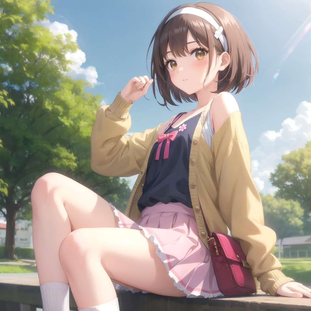 ショートでも可愛いガーリーお散歩服