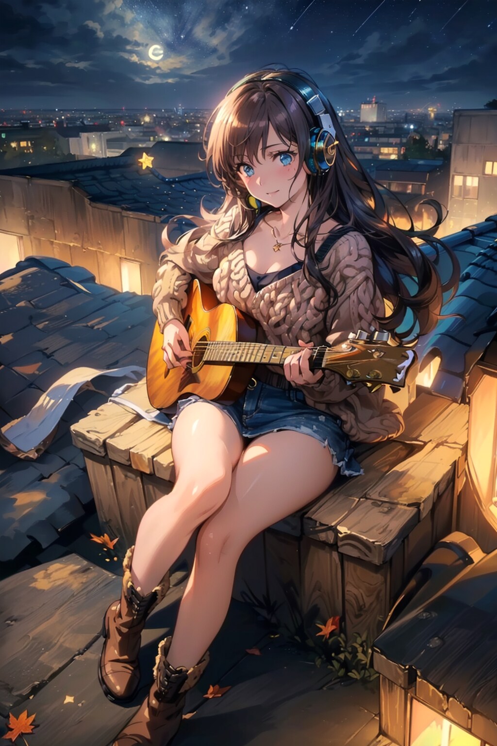 屋上で弾き語り