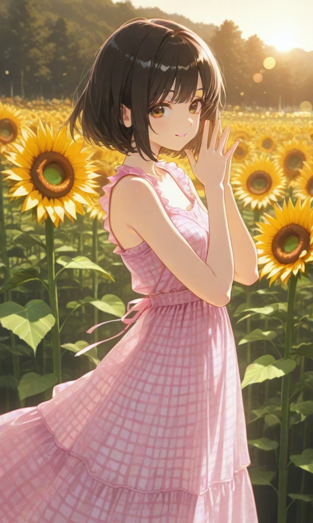 ひまわり畑の少女