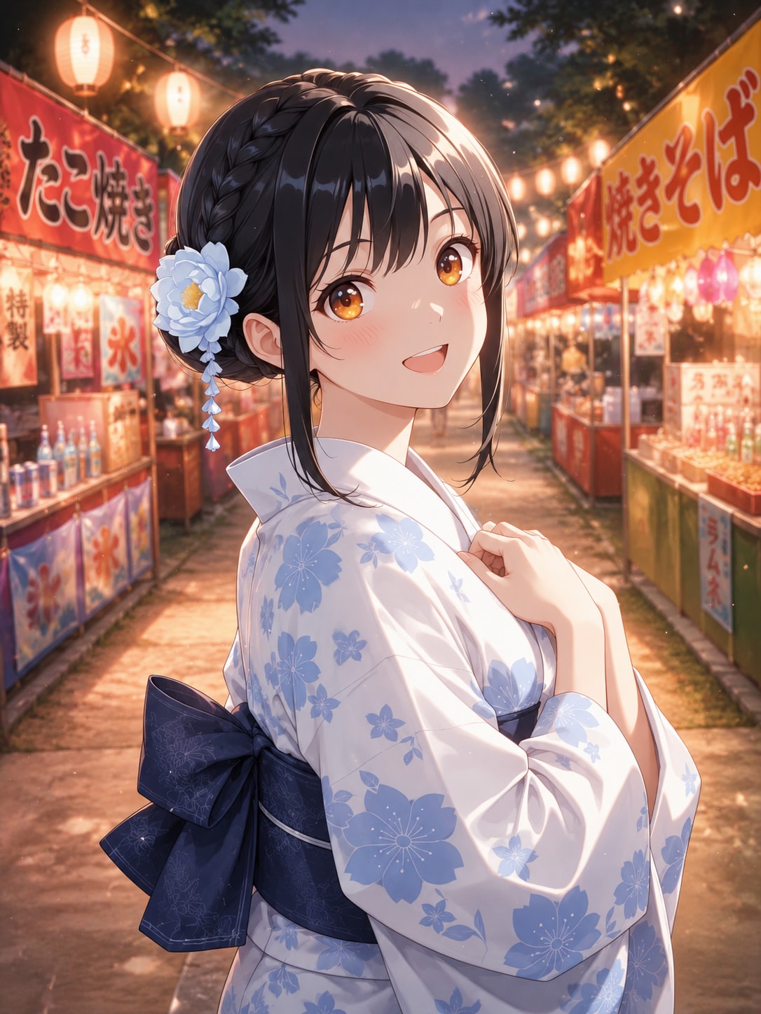 夏祭り浴衣デート風