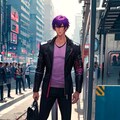 地下鉄と黒髪＆紫短髪男性★その3(12枚) 8枚目