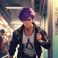 地下鉄と黒髪＆紫短髪男性★その3(12枚) 5枚目