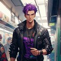 地下鉄と黒髪＆紫短髪男性★その3(12枚) 4枚目