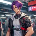 地下鉄と黒髪＆紫短髪男性★その3(12枚) 2枚目