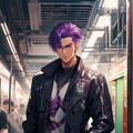 地下鉄と黒髪＆紫短髪男性★その3(12枚) 3枚目