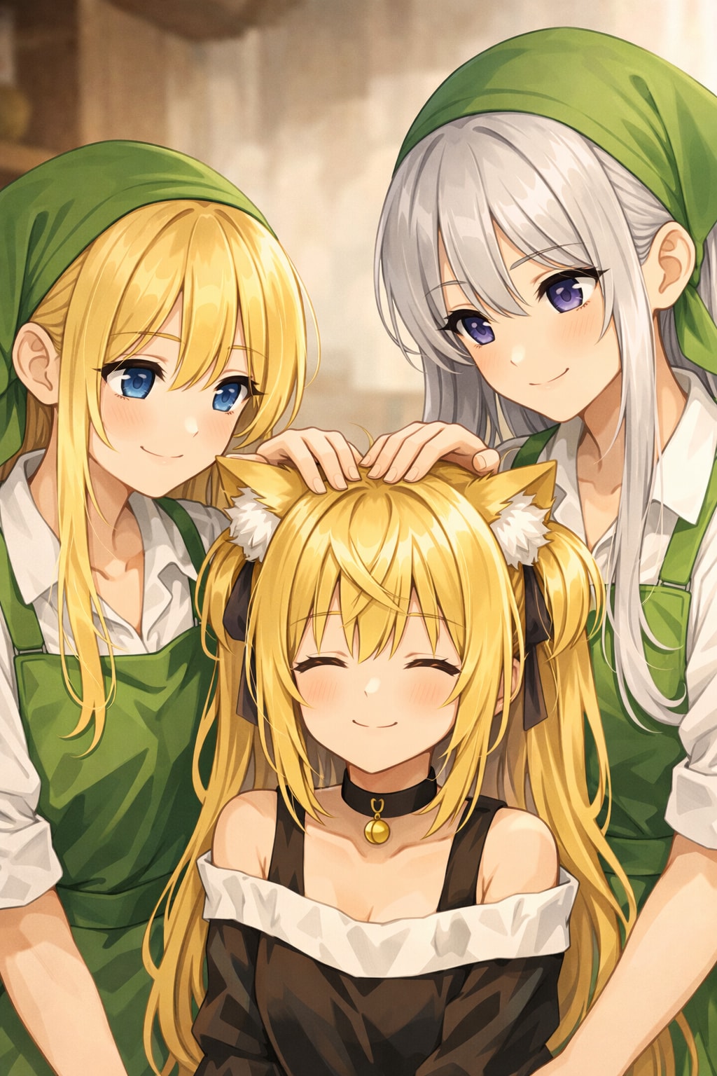 狐娘さんをなでなでするV4Bちゃん