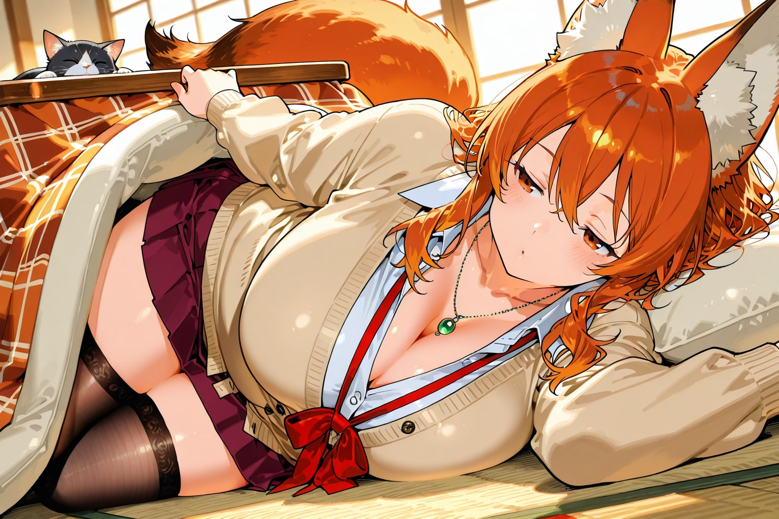 こたつで丸くなるムチギツネ