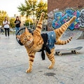 ヘッドフォンを付けた猫 5枚目
