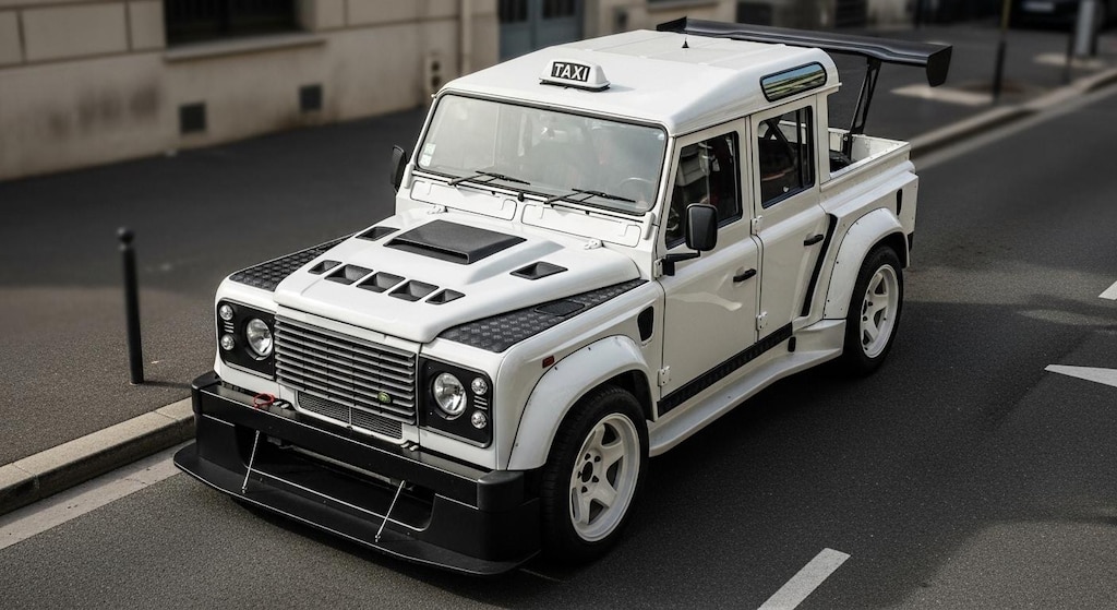 ランドローバーディフェンダ―タクシーのドリ車