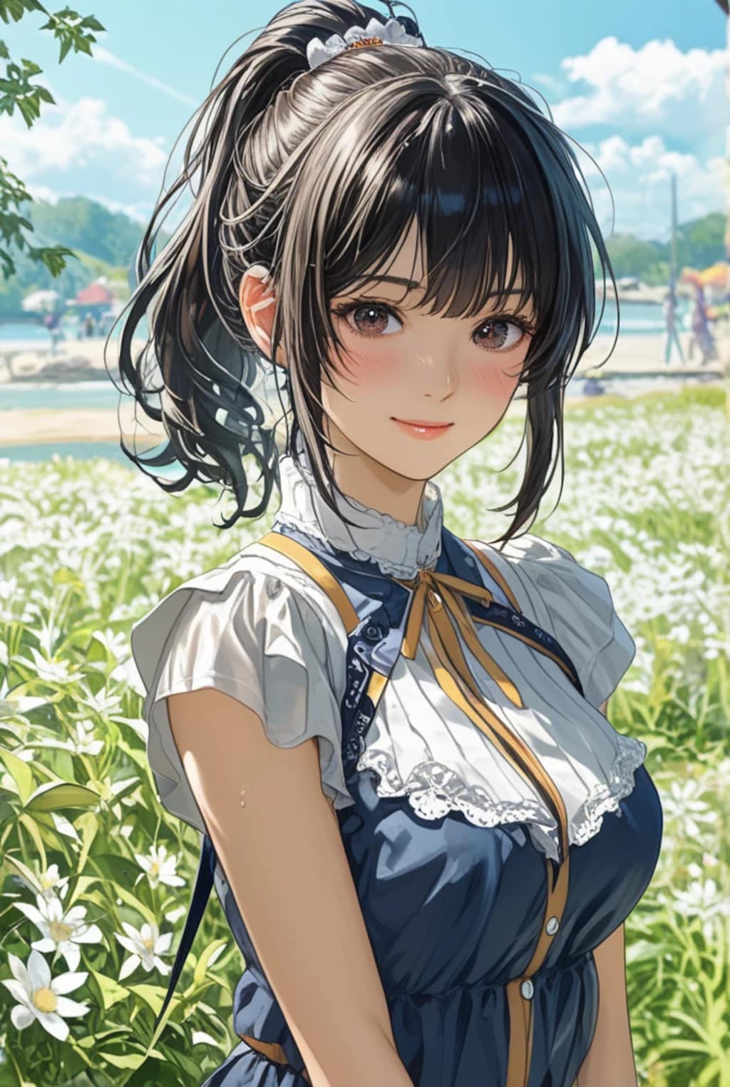 お花畑で