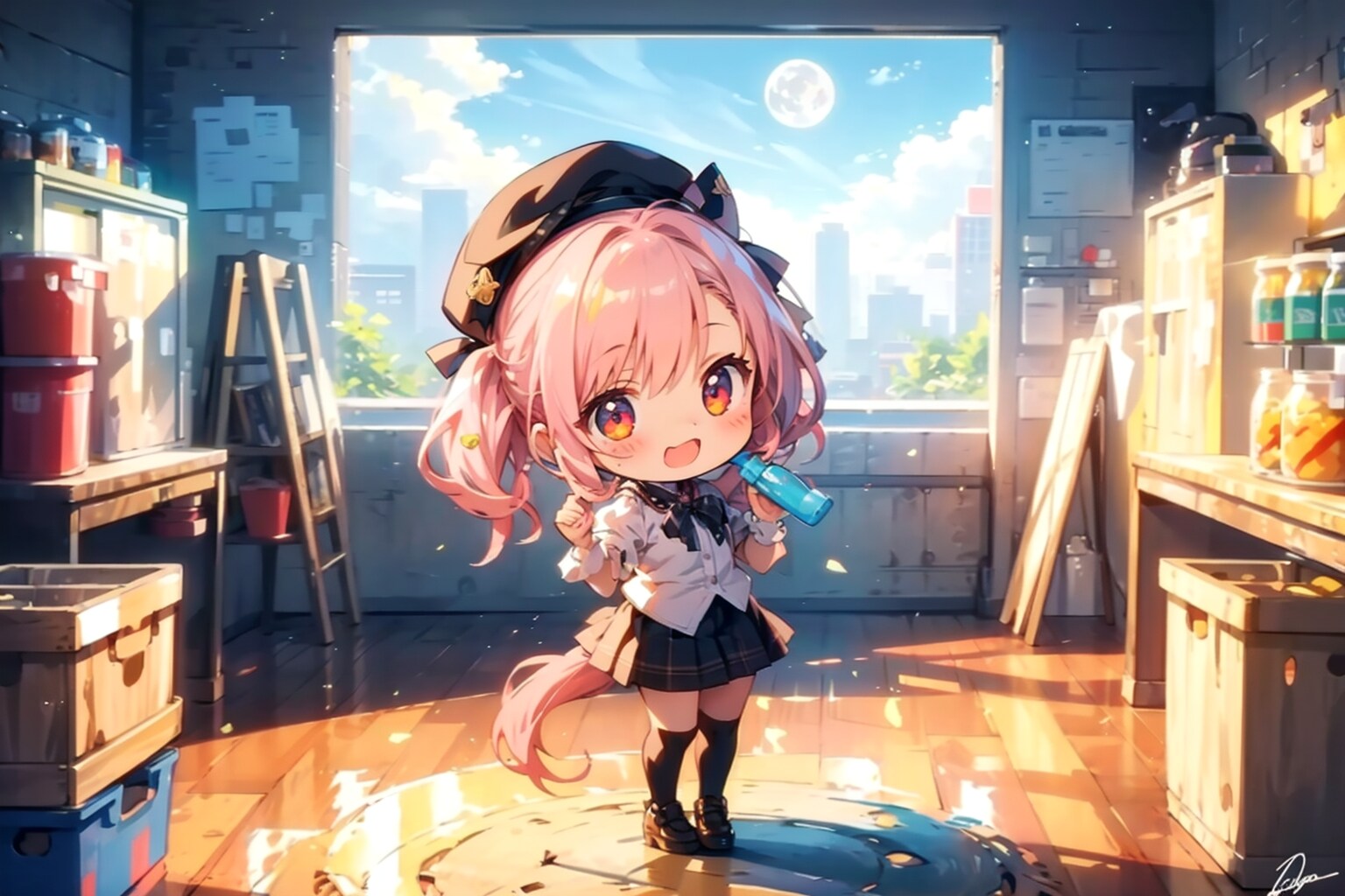 明るい時間のお月様-！。 | の人気AIイラスト・グラビア