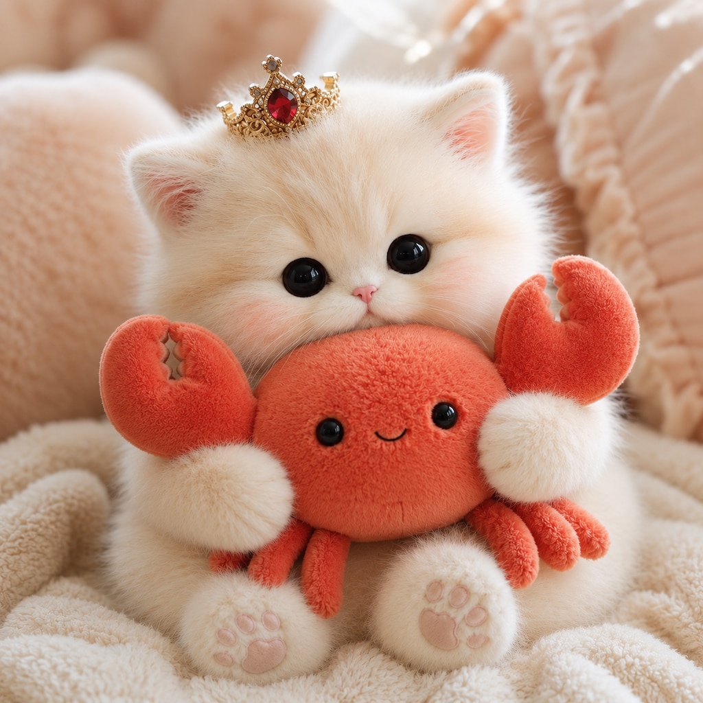 ねこさまとカニさんのぷいぐるみ