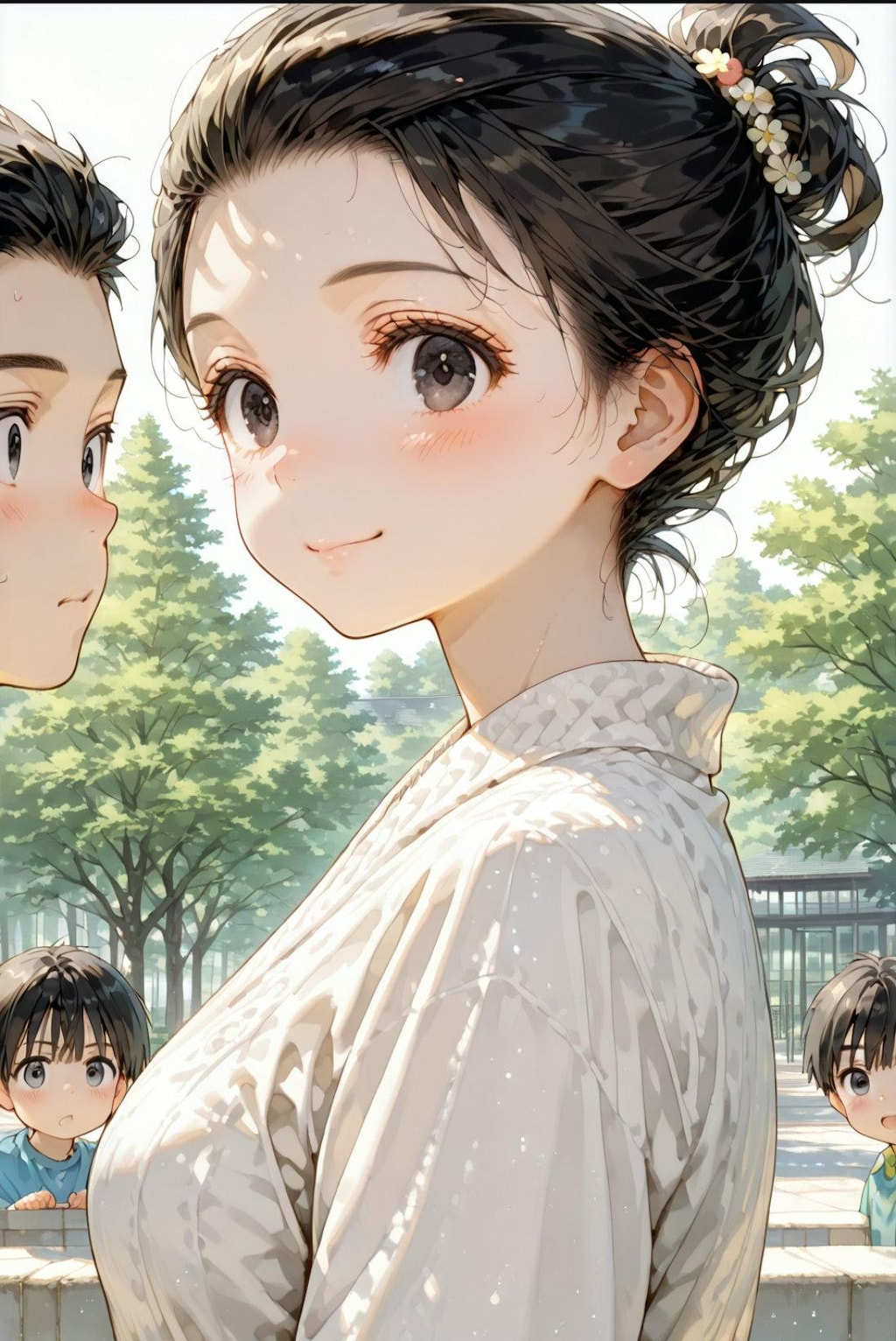 公園で遊ぶ親子６