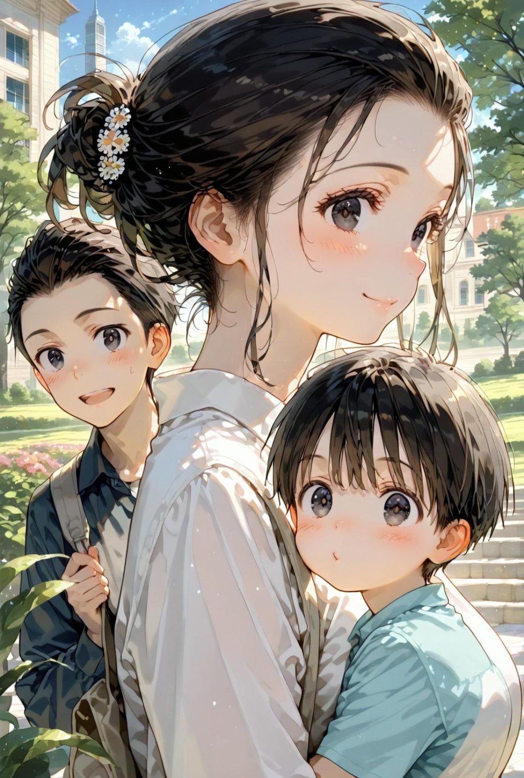 公園で遊ぶ親子６