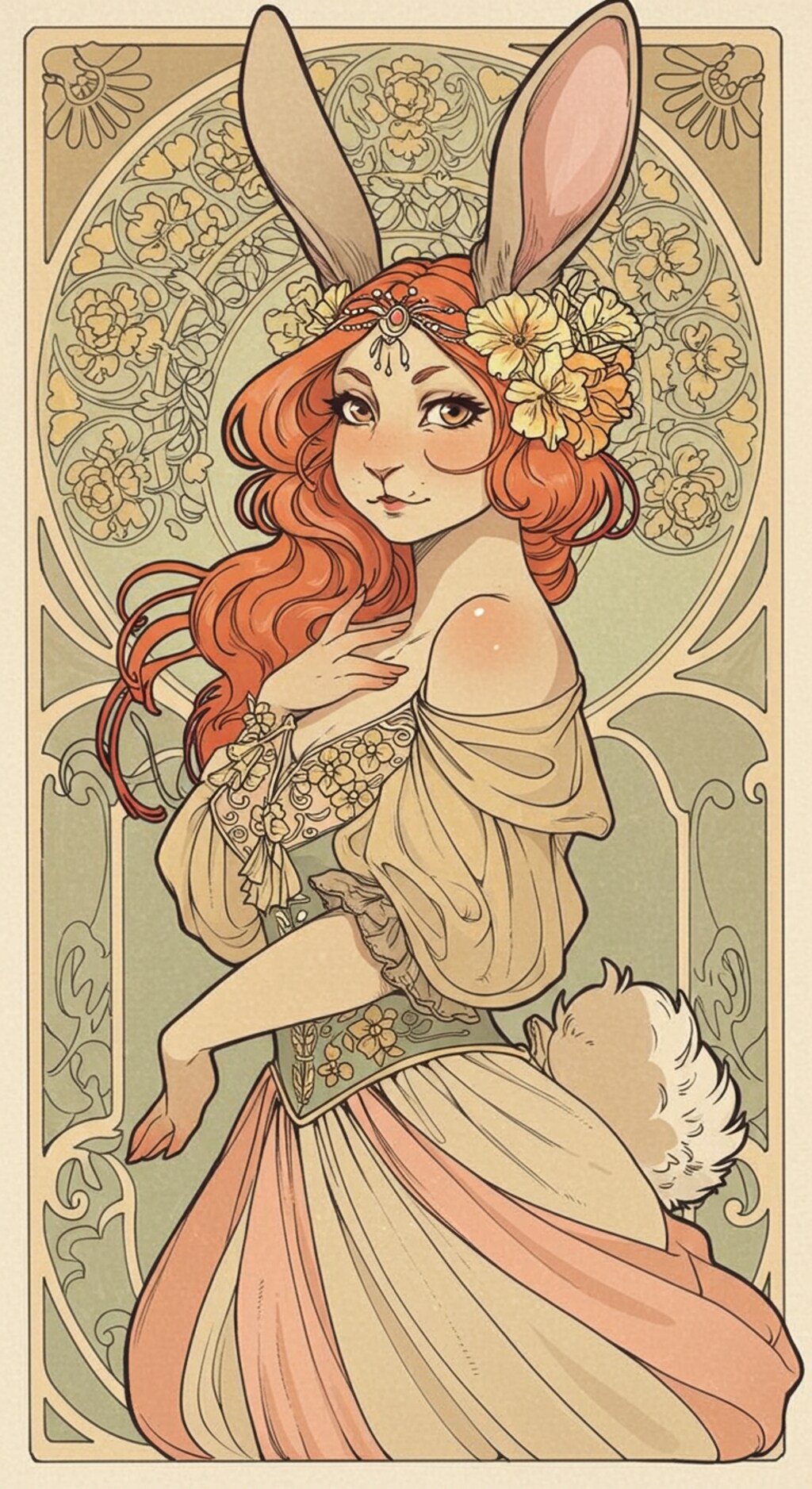 バニーさん（ミュシャ風味）　250609