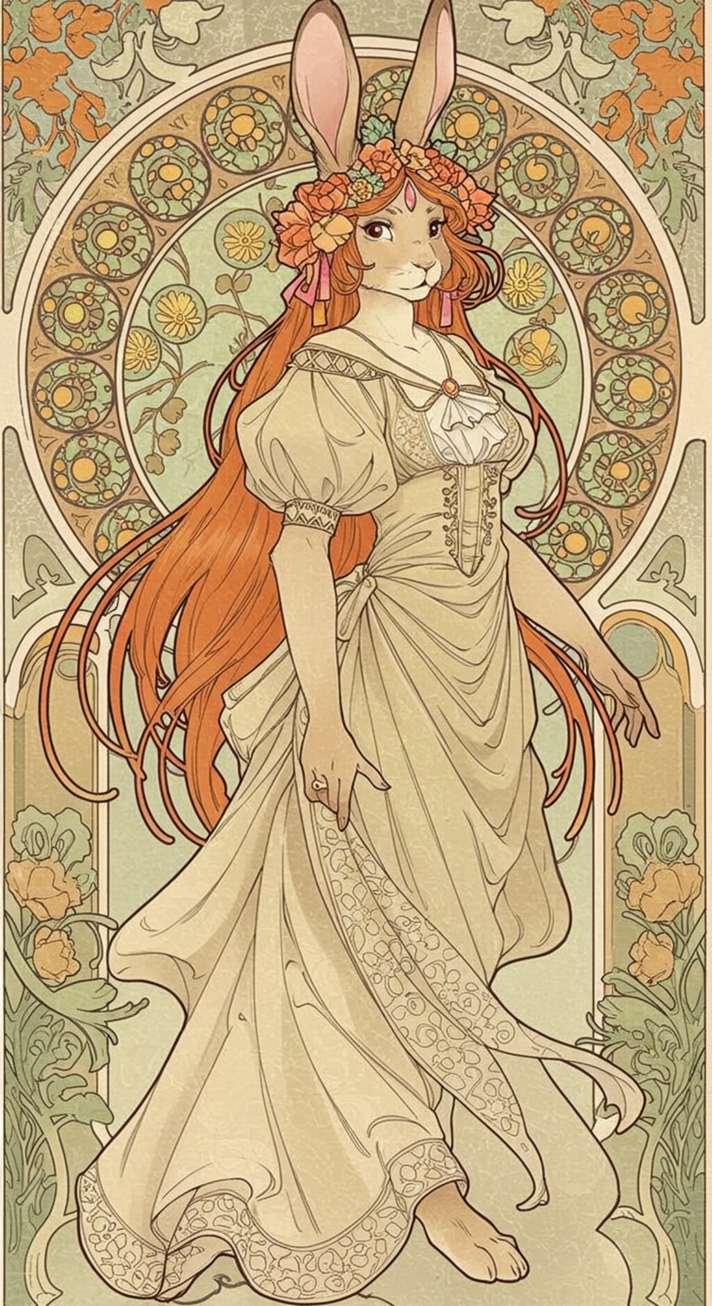 バニーさん（ミュシャ風味）　250609