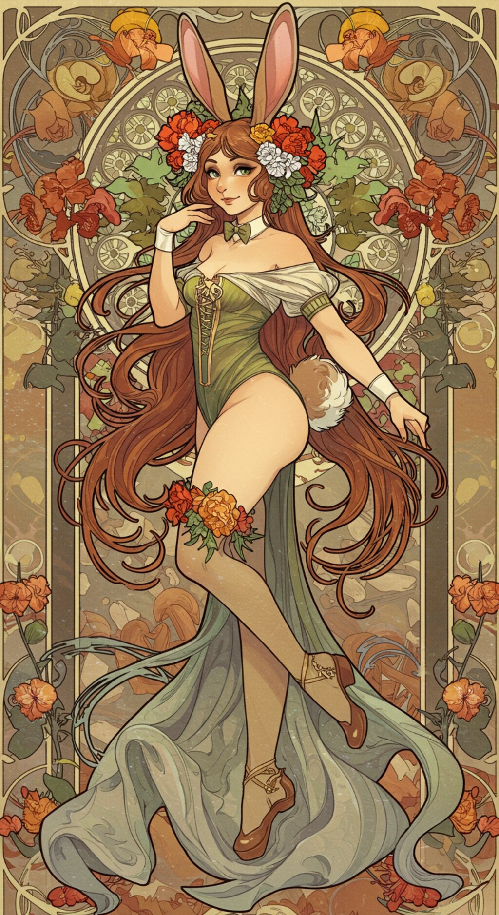 バニーさん（ミュシャ風味）　250609