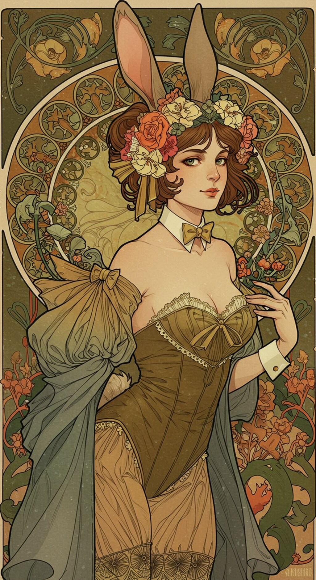 バニーさん（ミュシャ風味）　250609