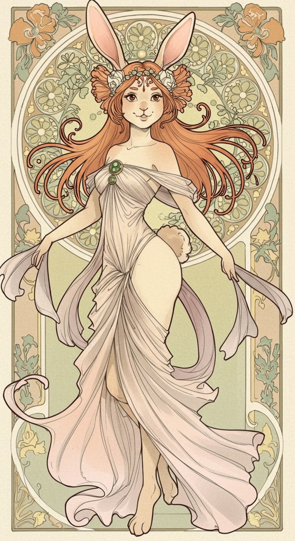 バニーさん（ミュシャ風味）　250609