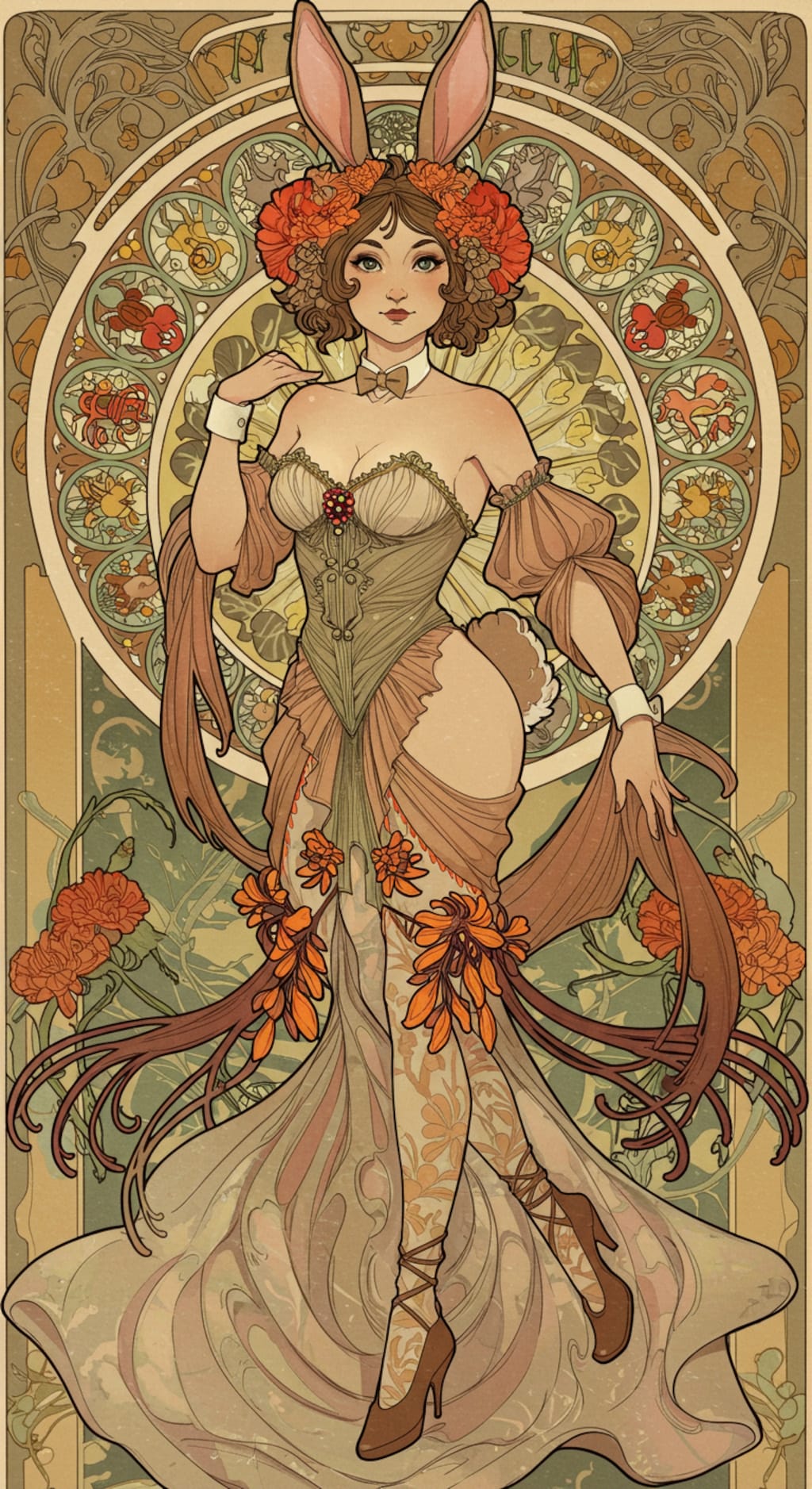 バニーさん（ミュシャ風味）　250609