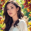 紅葉を楽しむ若奥様 2枚目