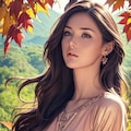 紅葉を楽しむ若奥様 4枚目