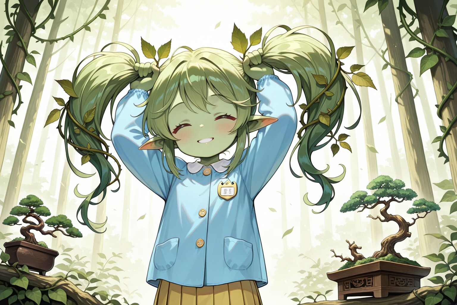 盆栽の真似をするロリアードちゃん