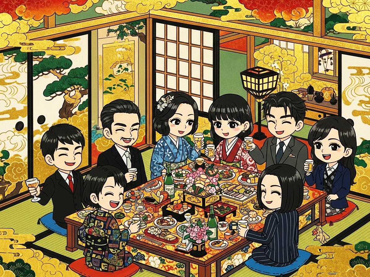 日本画風忘年会之図 | の人気AIイラスト・グラビア