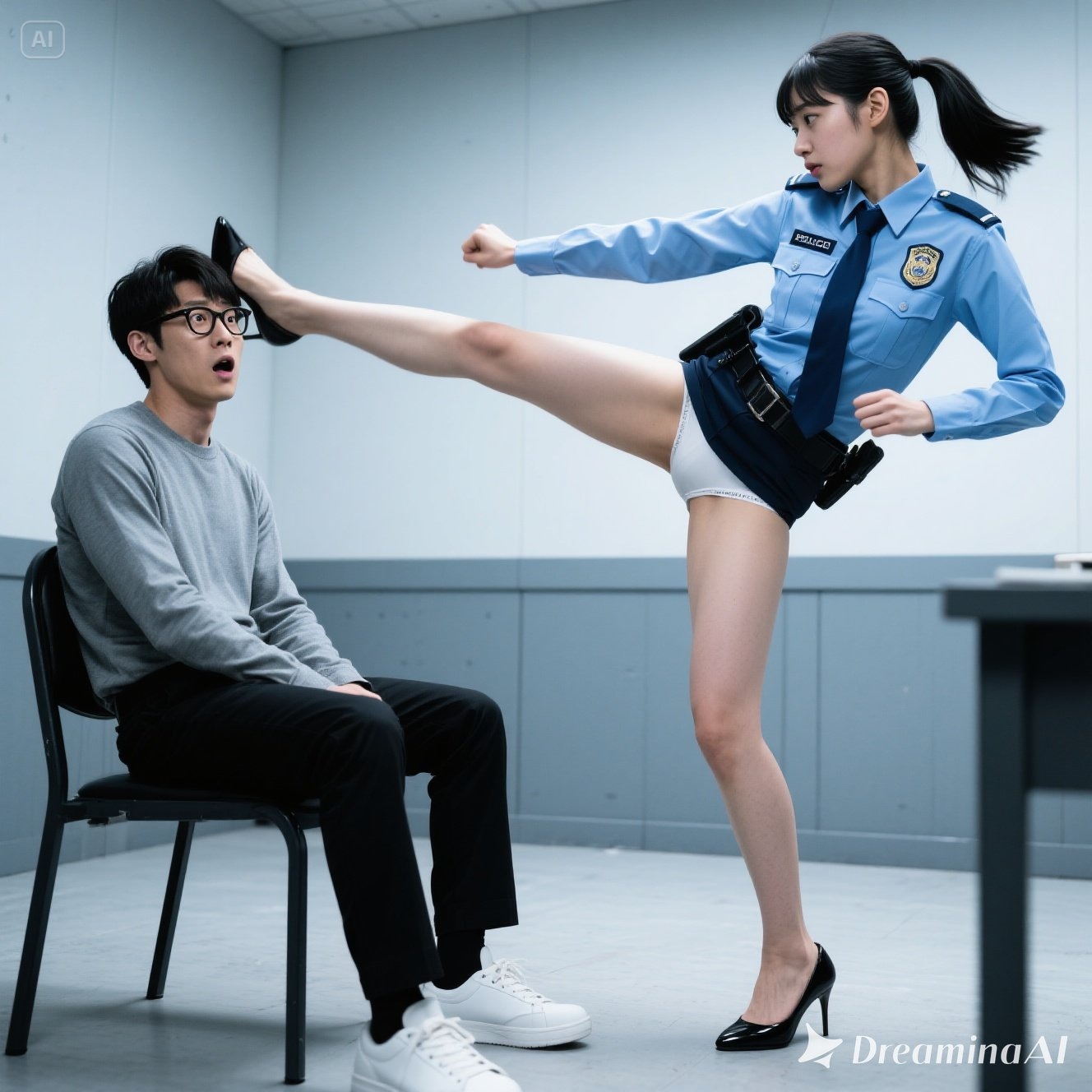 ハイキックで尋問