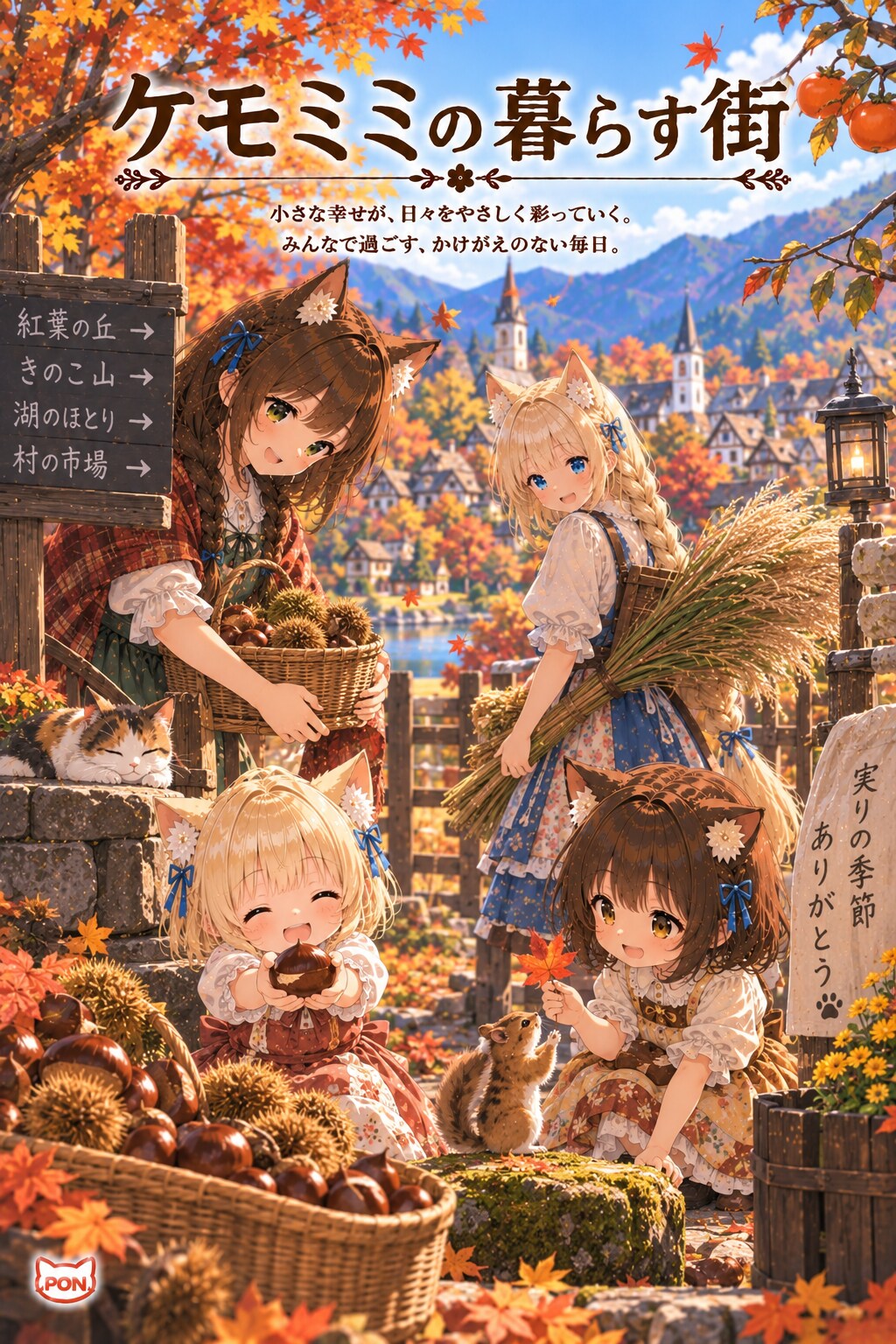 ケモミミの暮らす街 | の人気AIイラスト・グラビア